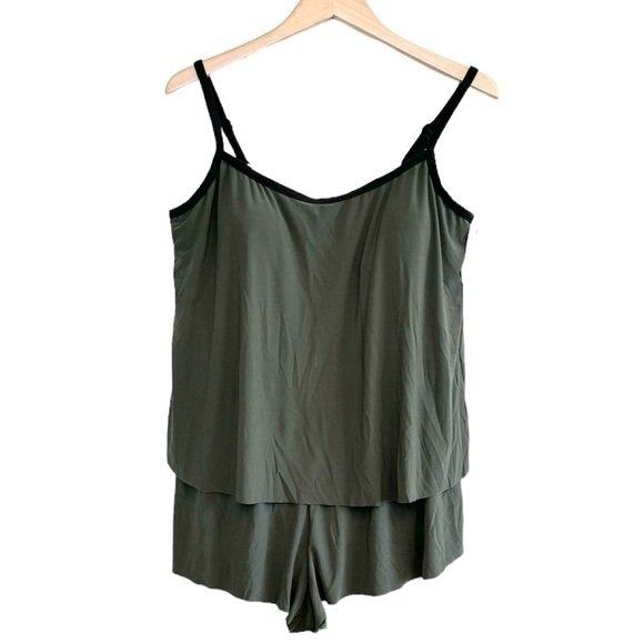 NWT, Aqua Green Onesie Bathing Suit, Olive Green/Black, Extra Large - Picture 1 of 10